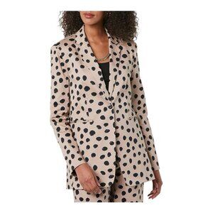 TEREA By Andrea Pitter Women's Catalina Blazer Large Tan Black Dot Career NWT
